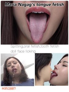 Maria Nagai’s tongue fetish  Spitting,oral fetish,tooth fetish,doll face licking